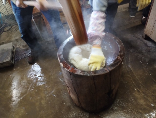ワンショット 2024：毎年恒例の餅つき、杵でつく餅は最高に美味しいです！！