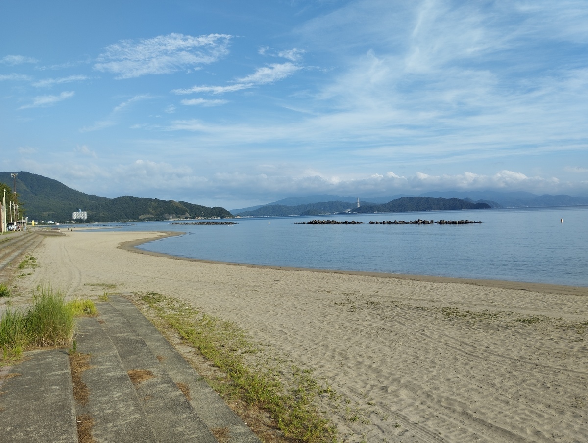ワンショット 2024：今日も暑くなりそう、海水浴日和現在の気温29℃。　　7月30日　7；10