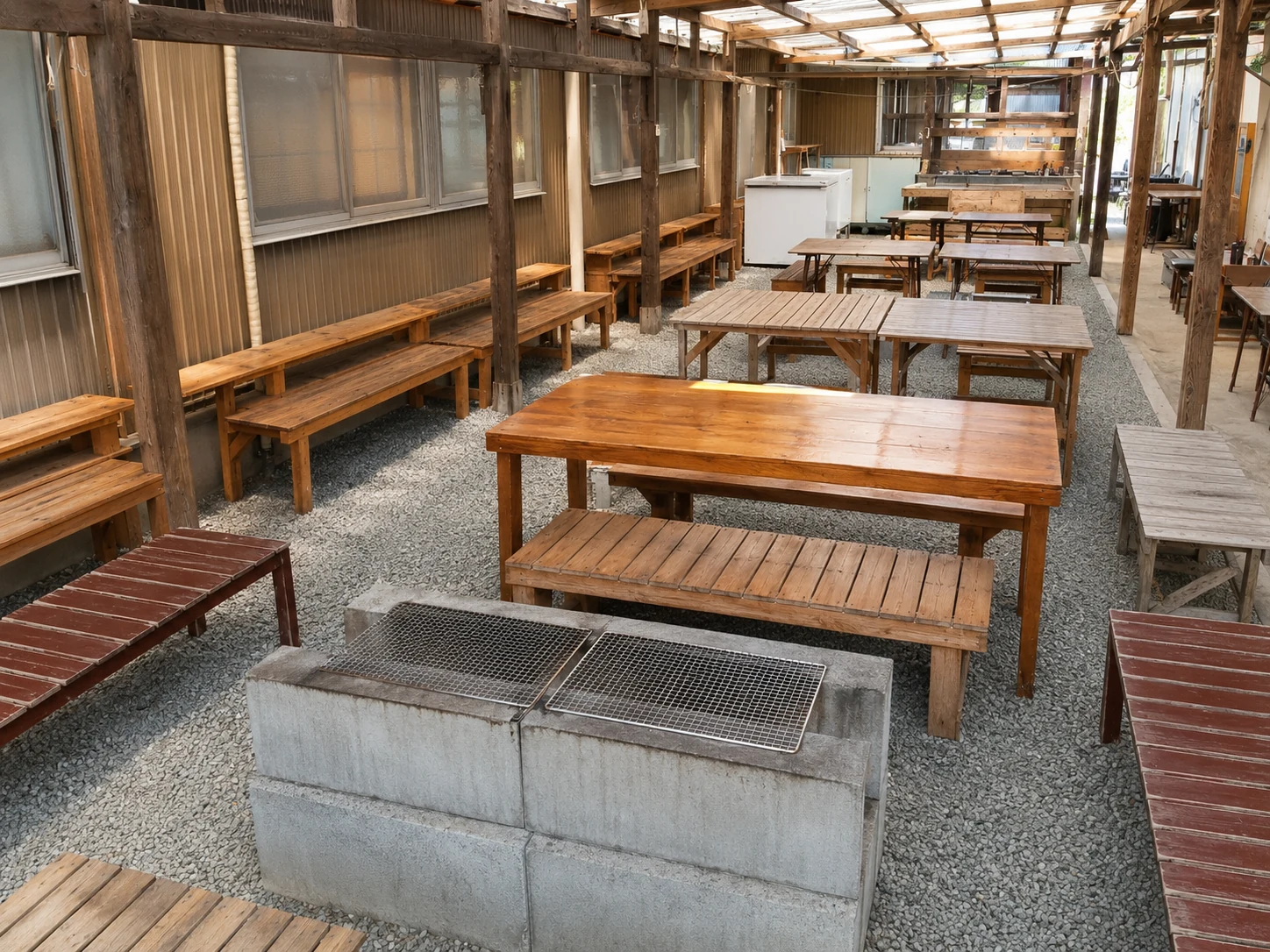 屋根付きBBQスペース